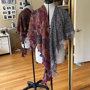 BOGO - Two Lace Trimmed Scarves